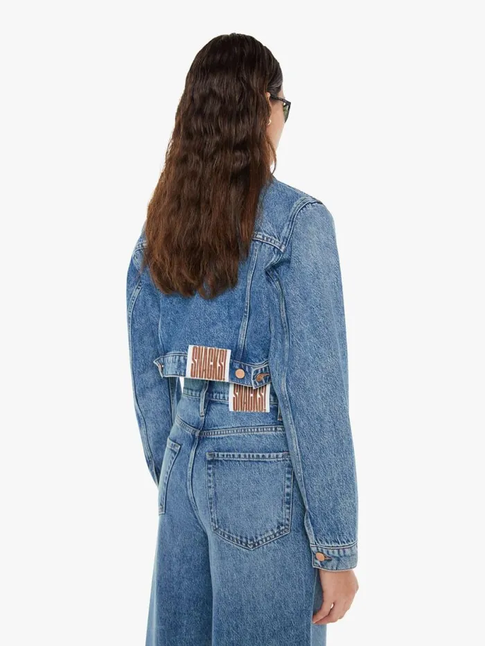 Women Jackets Mother Denim SNACKS The Chiclet Crop Blue