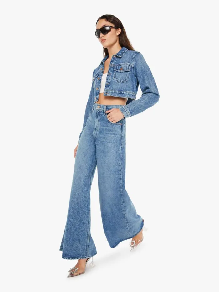 Women Jackets Mother Denim SNACKS The Chiclet Crop Blue