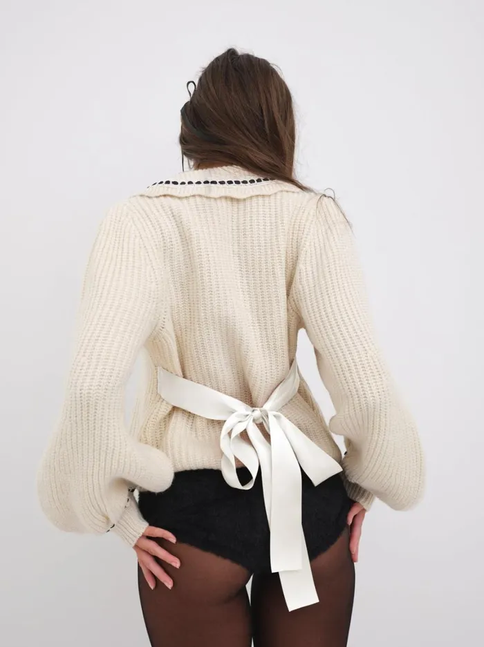 Women Jade Cardigan Neutral For Love and Lemons Knitwear Women Jade Cardigan Neutral For Love and Lemons Knitwear