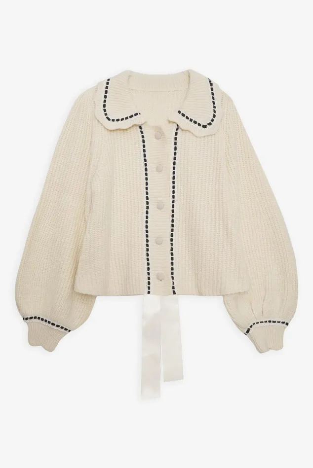 Women Jade Cardigan Neutral For Love and Lemons Knitwear Women Jade Cardigan Neutral For Love and Lemons Knitwear
