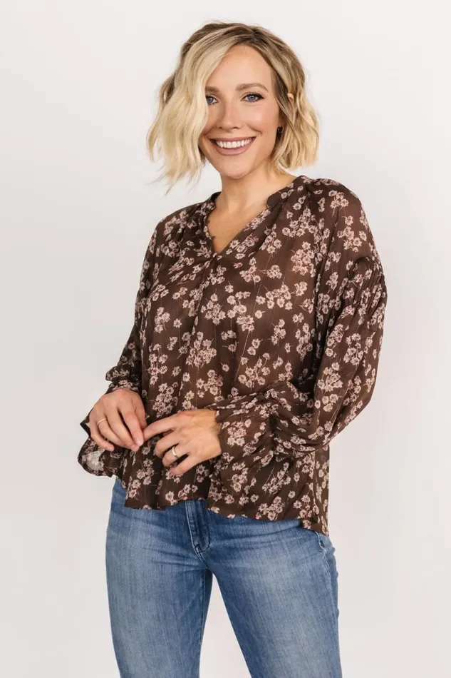 Women Jasper Blouse Brown Floral Baltic Born Blouses and Shirts