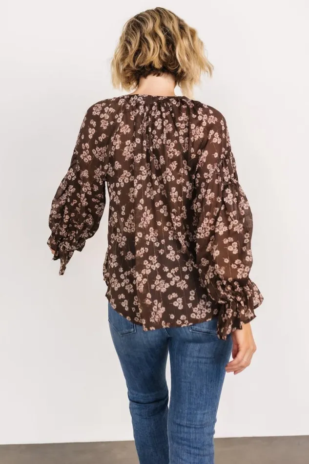 Women Jasper Blouse Brown Floral Baltic Born Blouses and Shirts Women Jasper Blouse Brown Floral Baltic Born Blouses and Shirts