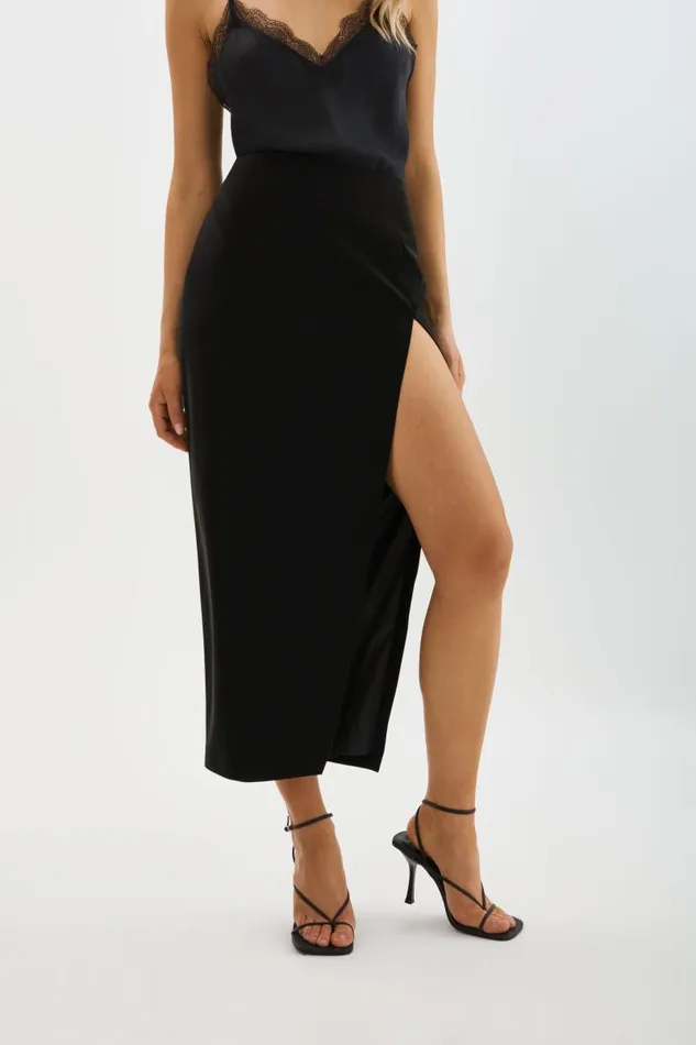 Women JAY Faux Leather Skirt Black LAMARQUE Skirts