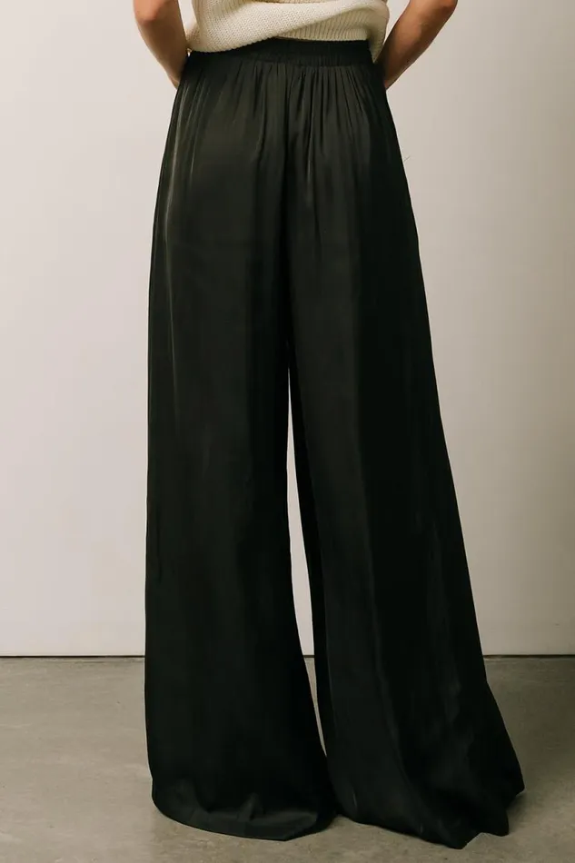 Women Jayla Palazzo Satin Pant Black Baltic Born Pants Women Jayla Palazzo Satin Pant Black Baltic Born Pants