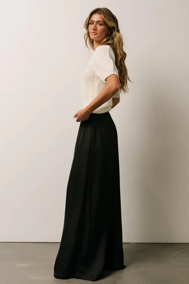Women Jayla Palazzo Satin Pant Black Baltic Born Pants Women Jayla Palazzo Satin Pant Black Baltic Born Pants