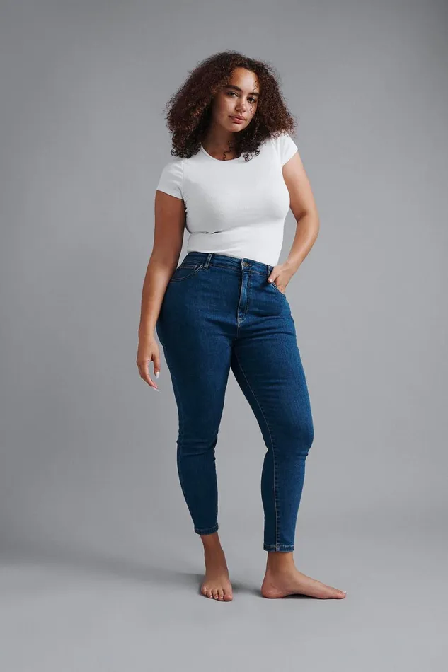 Women Jeans Cotton On Curvy High Stretch Skinny Jean Sea Blue