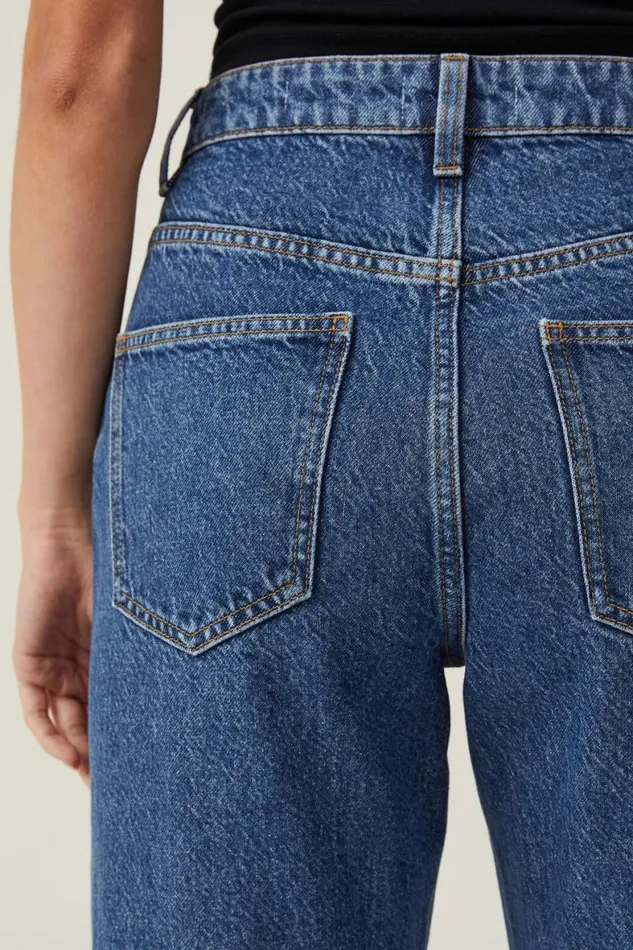 Women Jeans Cotton On Long Straight Jean Misty Blue