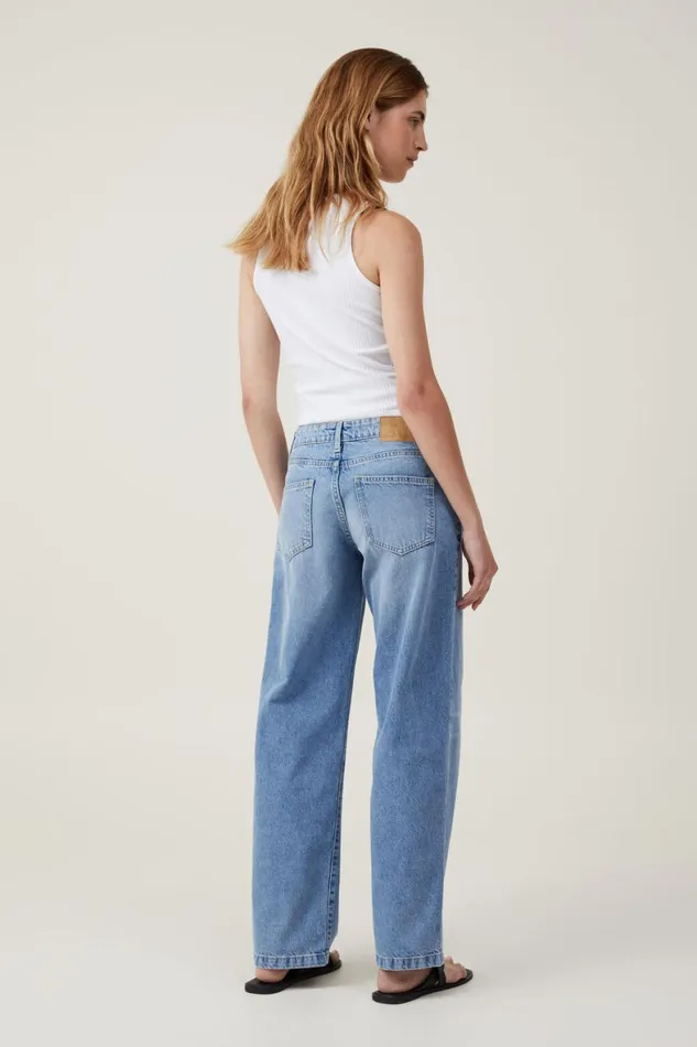 Women Jeans Cotton On Low Rise Straight Jean Bells Blue