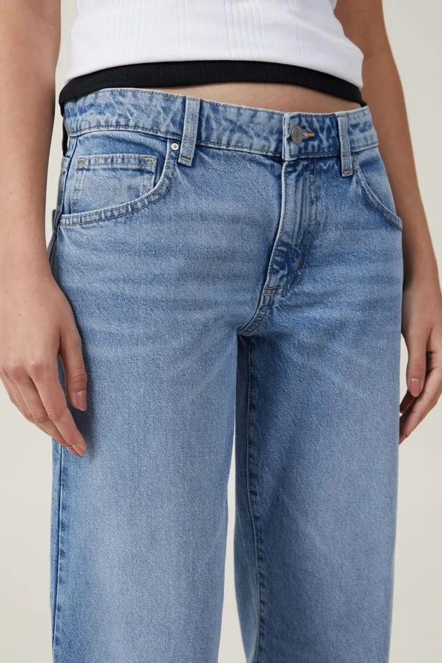 Women Jeans Cotton On Low Rise Straight Jean Bells Blue