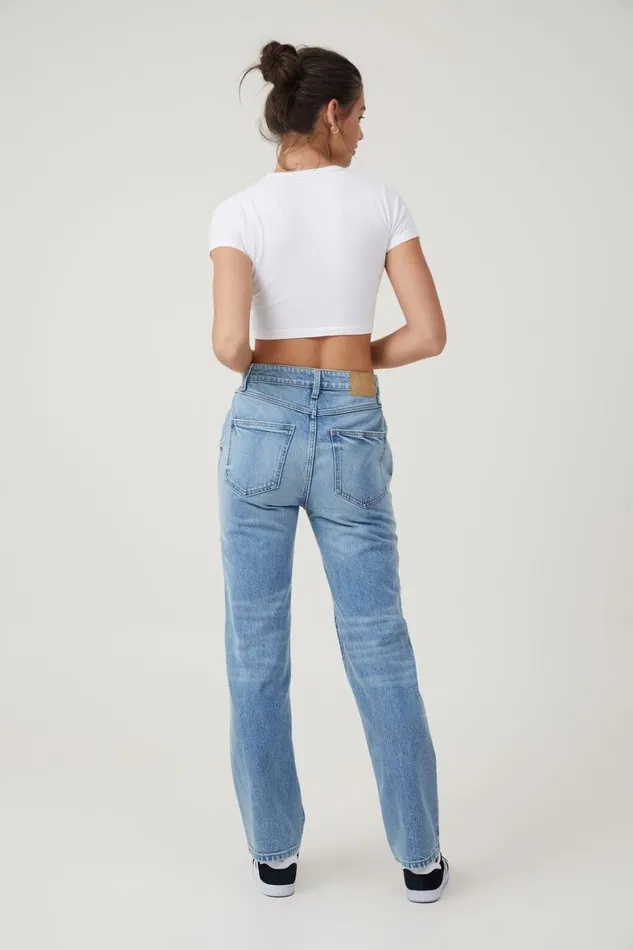 Women Jeans Cotton On Slim Straight Jean Surfers Blue