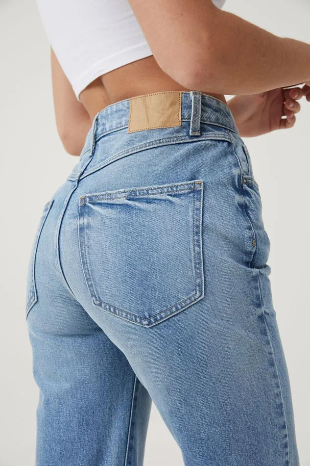 Women Jeans Cotton On Slim Straight Jean Surfers Blue