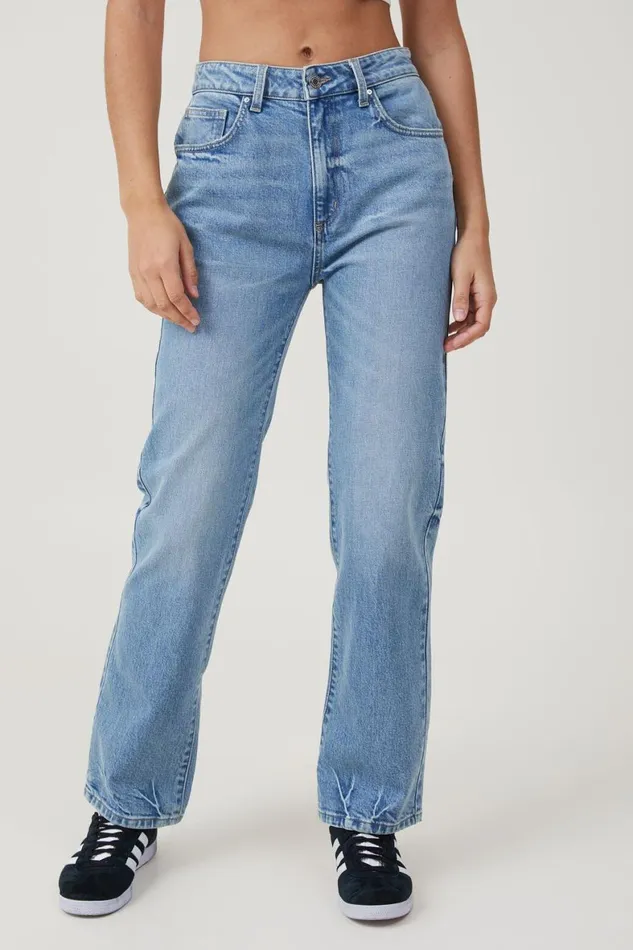 Women Jeans Cotton On Slim Straight Jean Surfers Blue