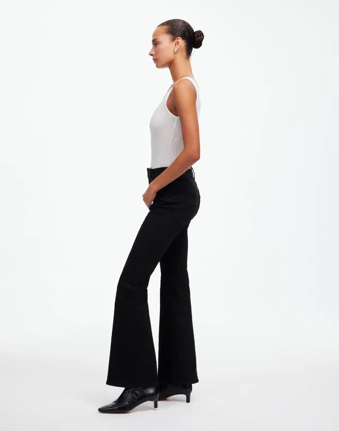 Women Jeans Madewell Flea Market Flare Jeans Black Frost
