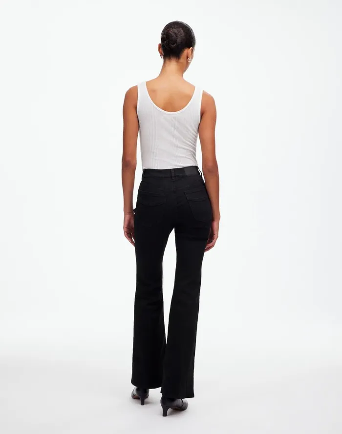 Women Jeans Madewell Flea Market Flare Jeans Black Frost