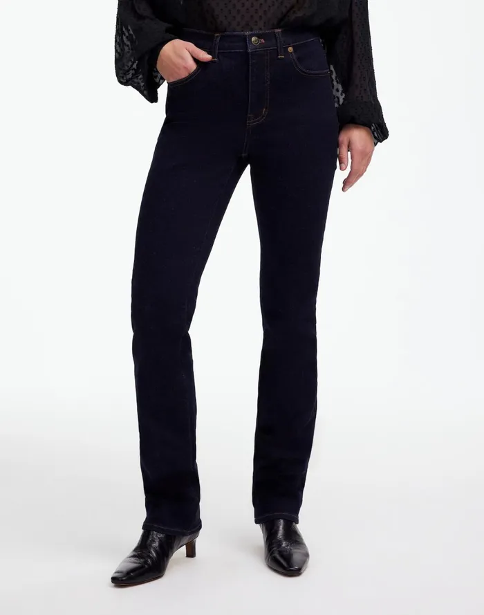 Women Jeans Madewell Kick Out FullLength Jeans Rinse Wash
