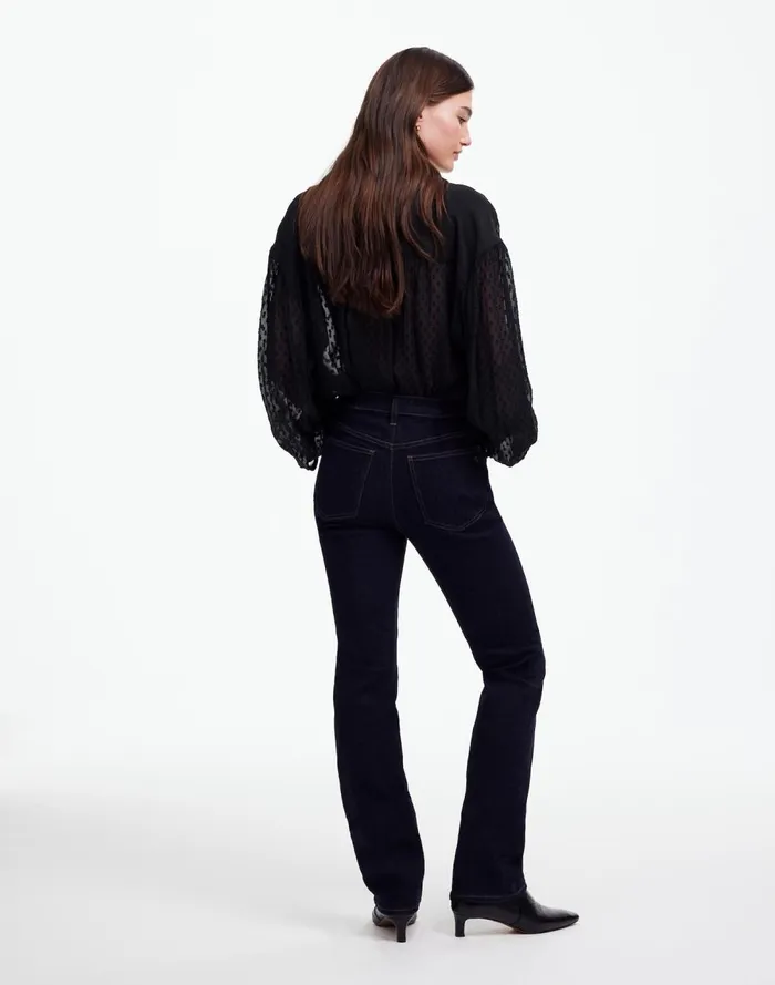 Women Jeans Madewell Kick Out FullLength Jeans Rinse Wash