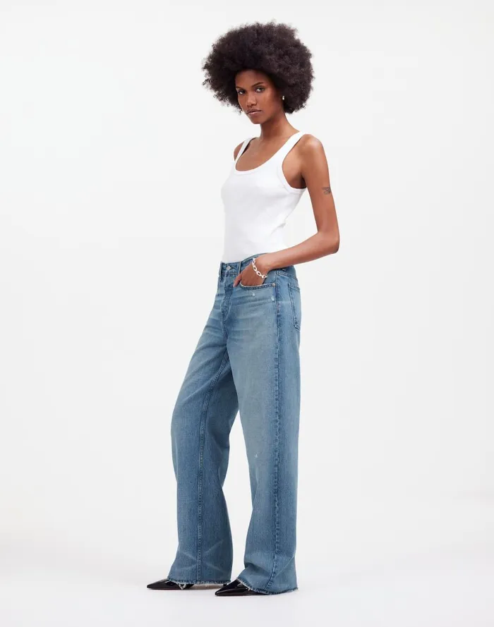 Women Jeans Madewell LowSlung Baggy Jeans Hamburg Wash