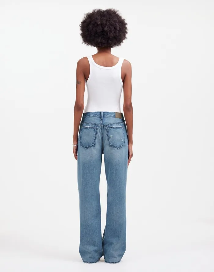 Women Jeans Madewell LowSlung Baggy Jeans Hamburg Wash