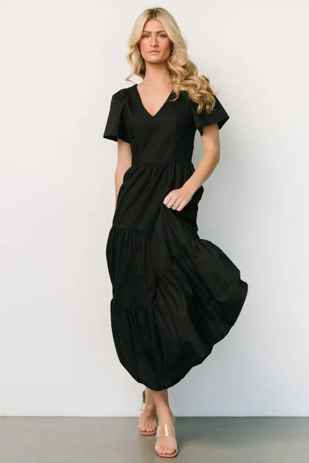 Women Johanne Poplin Dress Black Baltic Born Maxi Dresses