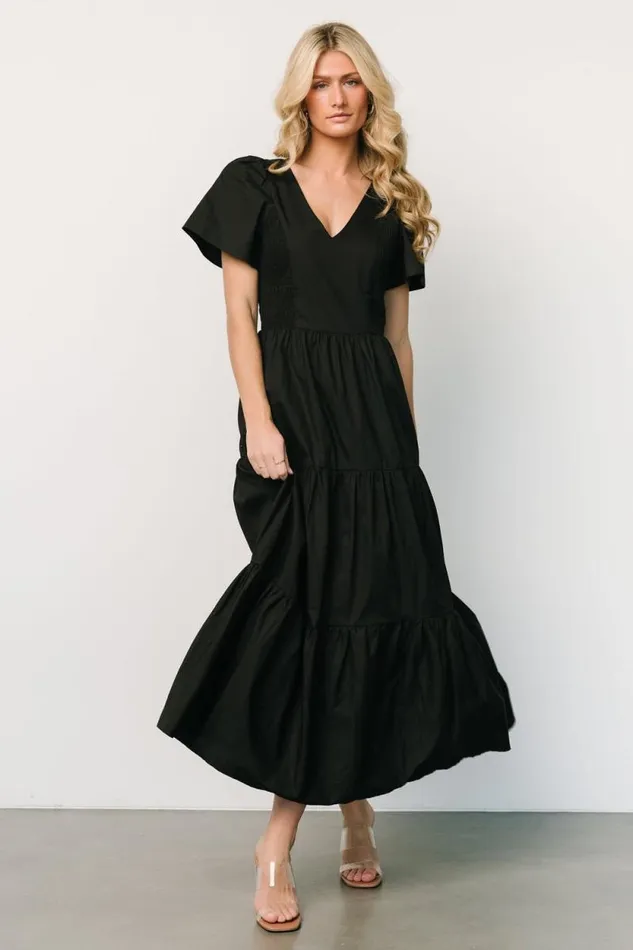 Women Johanne Poplin Dress Black Baltic Born Maxi Dresses