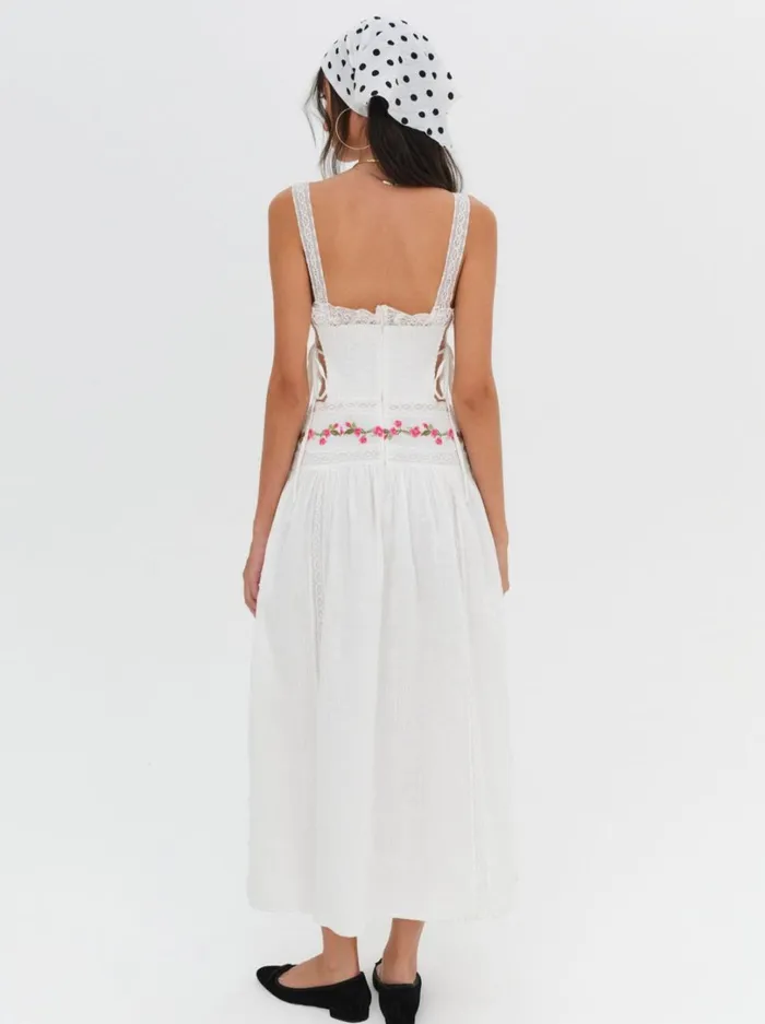 Women Jolene Embroidered Midi Dress White For Love and Lemons Dresses Women Jolene Embroidered Midi Dress White For Love and Lemons Dresses