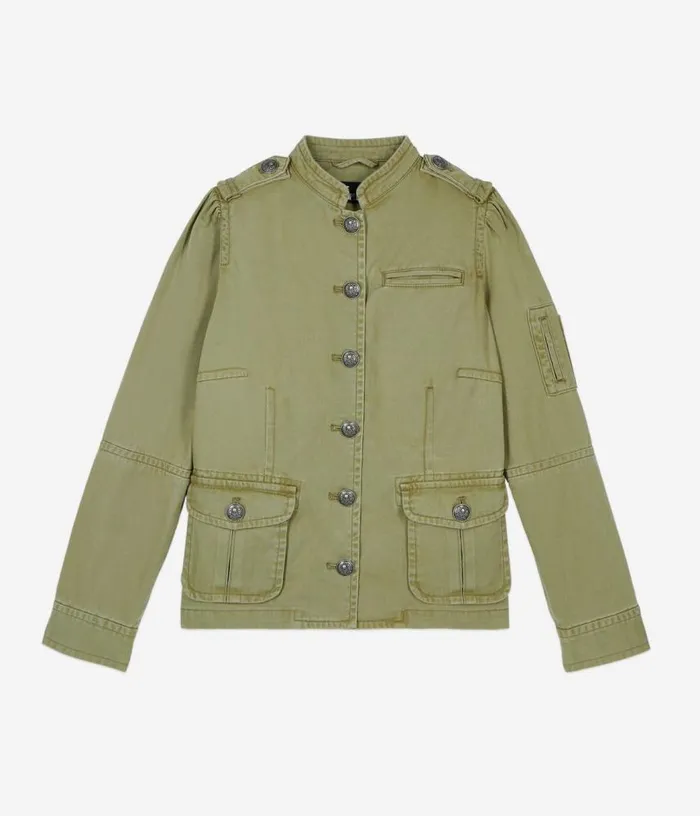 Women Khaki Officer Style Jacket THE KOOPLES Coats and Jackets