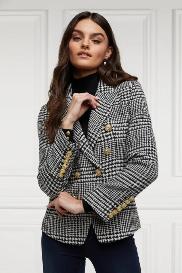 Women Knightsbridge Blazer Large Scale Prince Of Wales Mono Holland Cooper Blazers