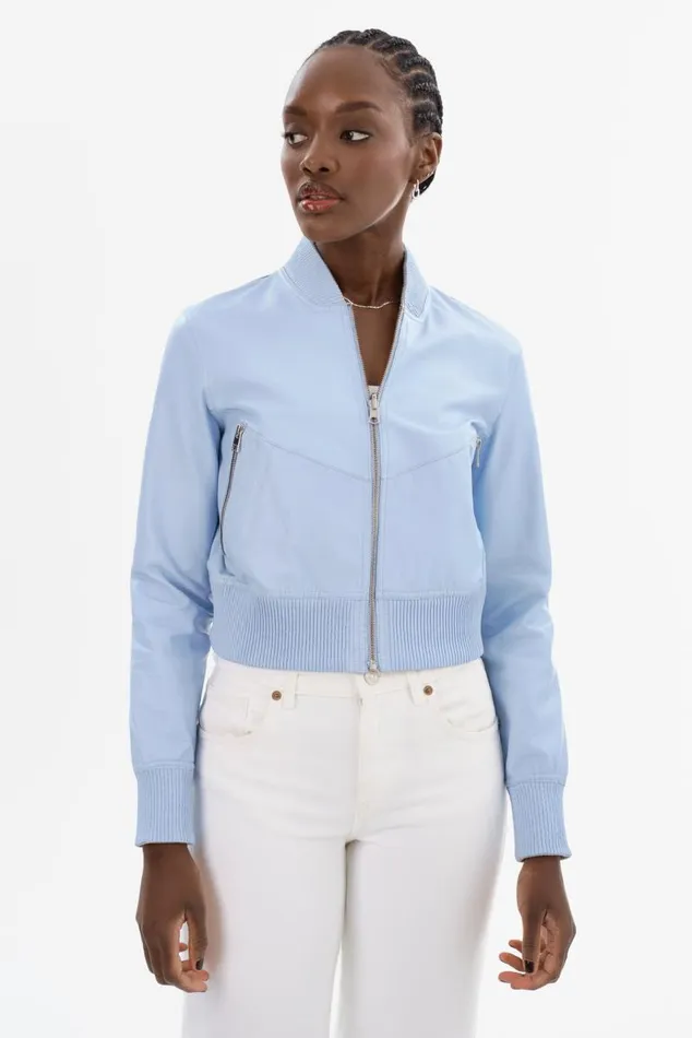Women KORDELLA Reversible Leather Bomber Jacket Cool Blueblue LAMARQUE Leather Jackets Women KORDELLA Reversible Leather Bomber Jacket Cool Blueblue LAMARQUE Leather Jackets