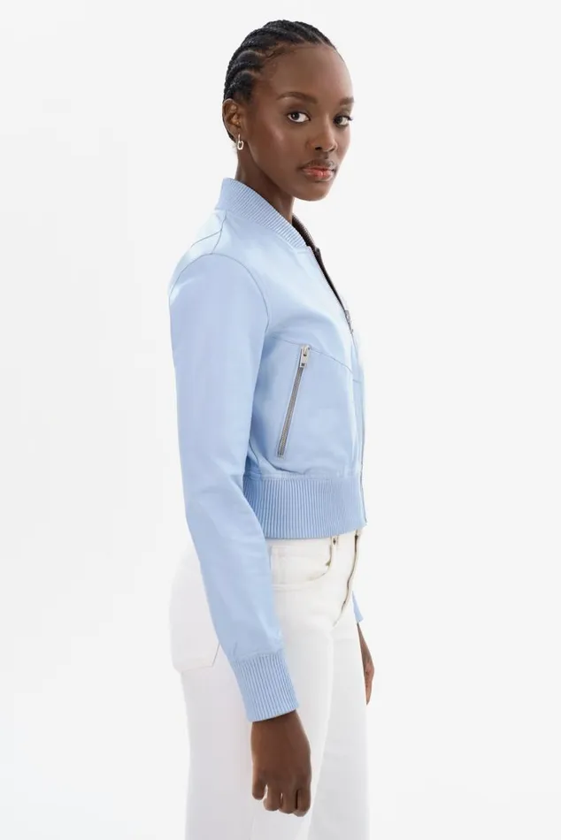 Women KORDELLA Reversible Leather Bomber Jacket Cool Blueblue LAMARQUE Leather Jackets Women KORDELLA Reversible Leather Bomber Jacket Cool Blueblue LAMARQUE Leather Jackets