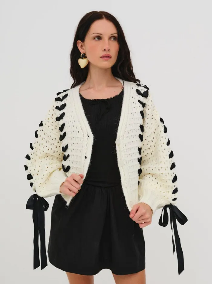 Women Laurel Oversized Cardigan Ivory For Love and Lemons Tops