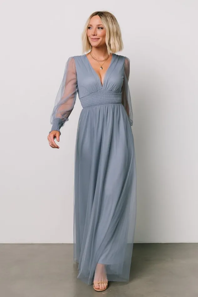 Women Layla Tulle Maxi Dress Whisper Blue Baltic Born Maxi Dresses
