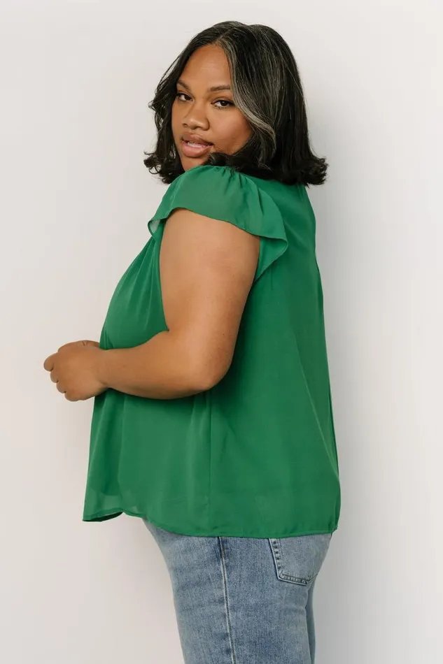 Women Leah Mock Neck Top Green Baltic Born Blouses and Shirts