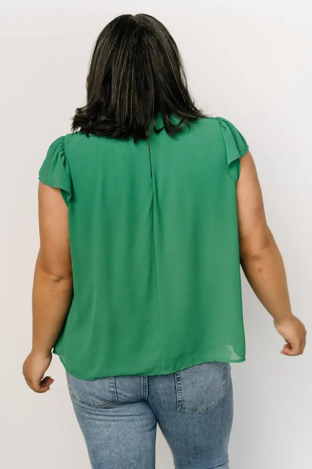 Women Leah Mock Neck Top Green Baltic Born Blouses and Shirts