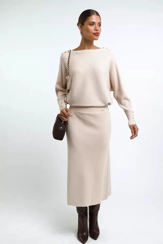 Women Leyla Knitted Skirt Oatmeal Holland Cooper Skirts