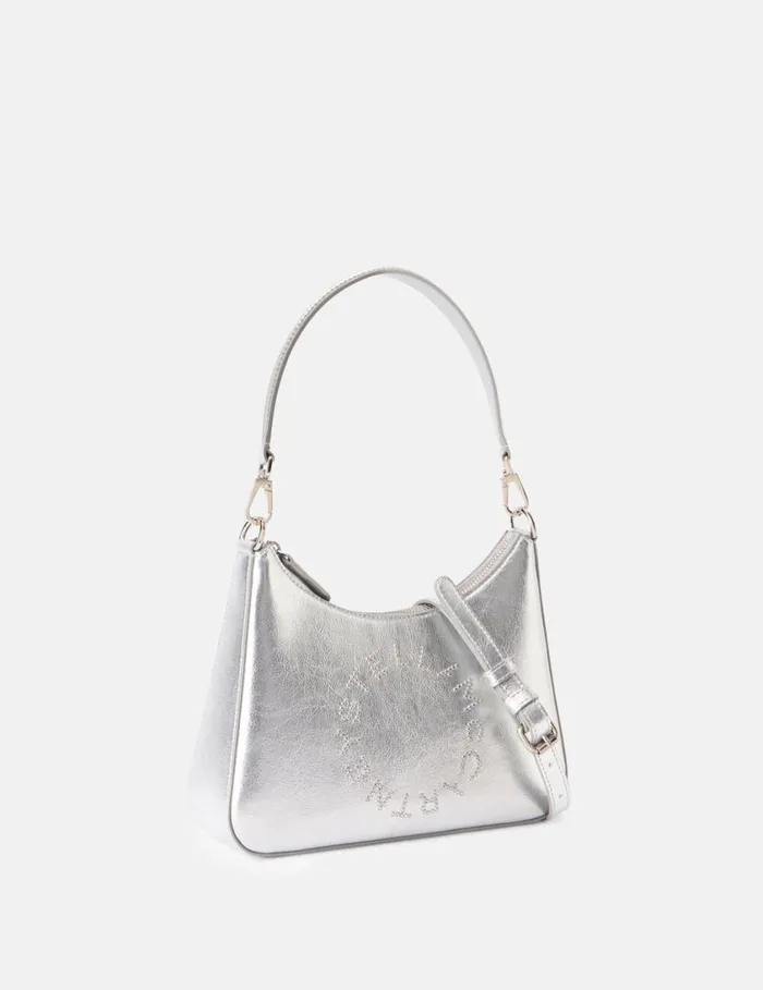 Women Logo Metallic Crossbody Shoulder Bag Metallic Silver Stella McCartney Mini Bags And Clutches Women Logo Metallic Crossbody Shoulder Bag Metallic Silver Stella McCartney Mini Bags And Clutches