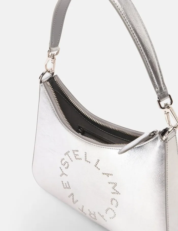 Women Logo Metallic Crossbody Shoulder Bag Metallic Silver Stella McCartney Mini Bags And Clutches Women Logo Metallic Crossbody Shoulder Bag Metallic Silver Stella McCartney Mini Bags And Clutches