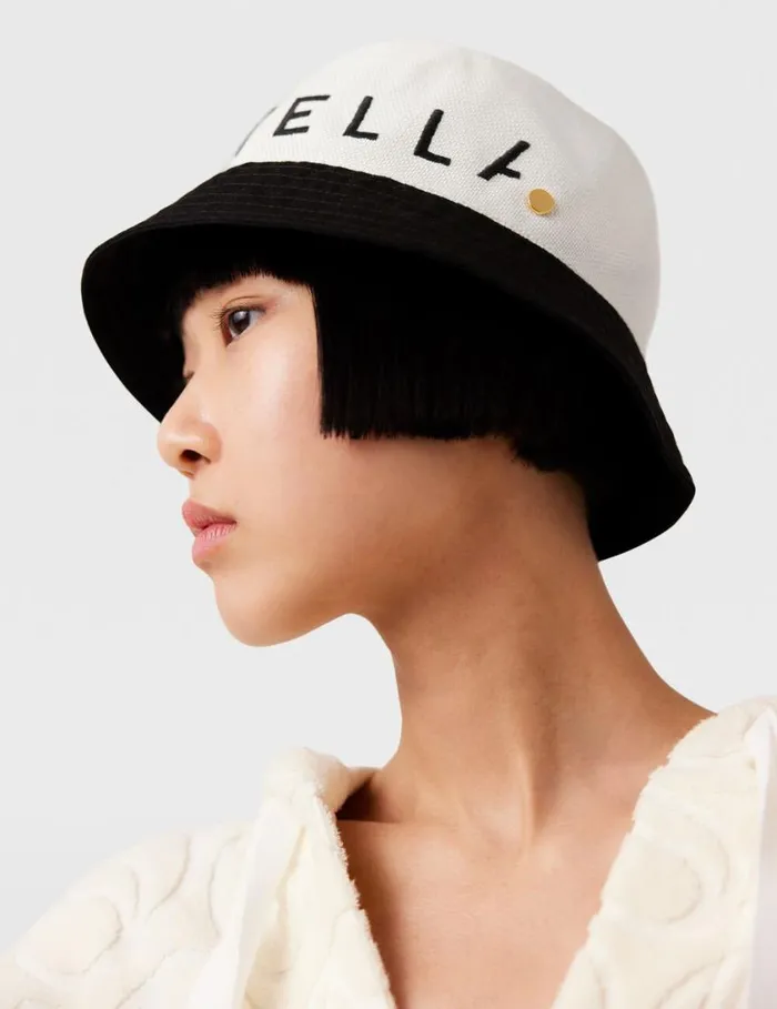 Women Logo Monochrome Visor Natural Stella McCartney Hats And Scarves