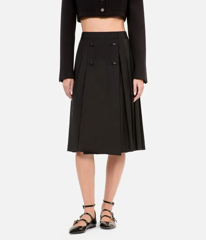 Women Long Black Pleated Skirt THE KOOPLES Skirts and Shorts