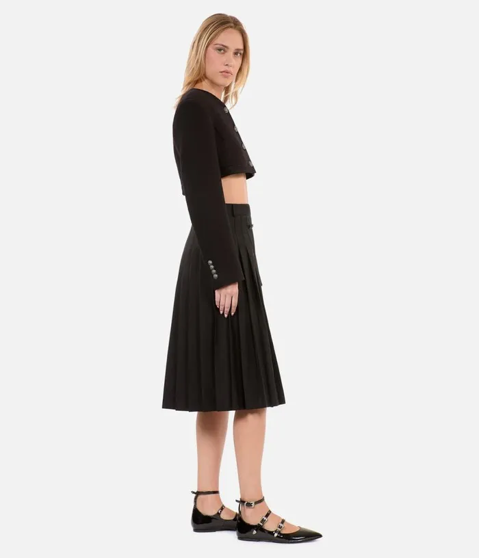 Women Long Black Pleated Skirt THE KOOPLES Skirts and Shorts