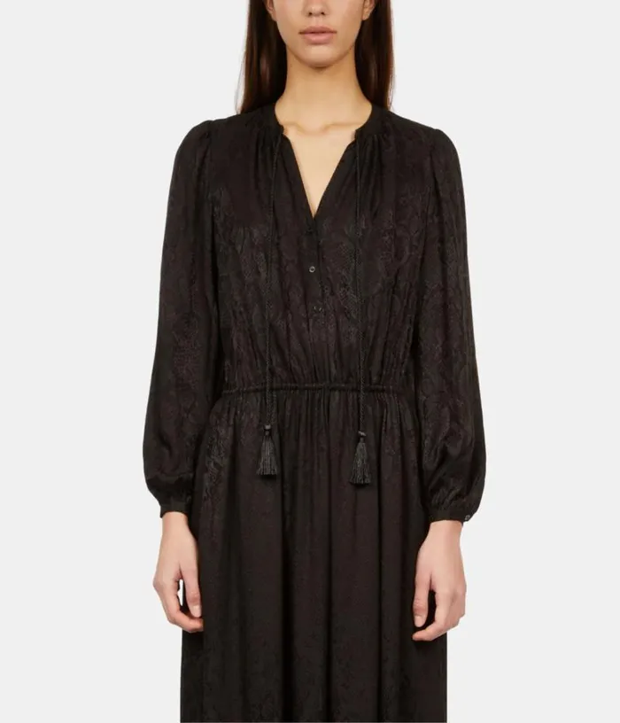 Women Long Black Snakeskin Jacquard Dress THE KOOPLES Dresses and Jumpsuits
