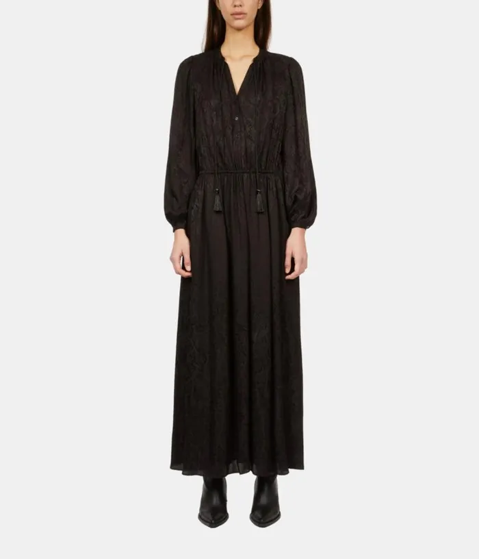 Women Long Black Snakeskin Jacquard Dress THE KOOPLES Dresses and Jumpsuits