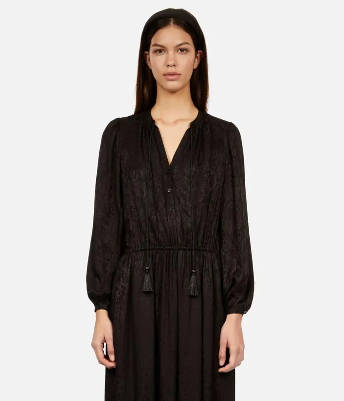 Women Long Black Snakeskin Jacquard Dress THE KOOPLES Dresses and Jumpsuits