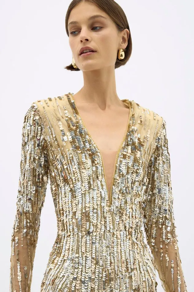 Women Long Sleeve Dresses Rachel Gilbert BLANCA GOWN Women Long Sleeve Dresses Rachel Gilbert BLANCA GOWN