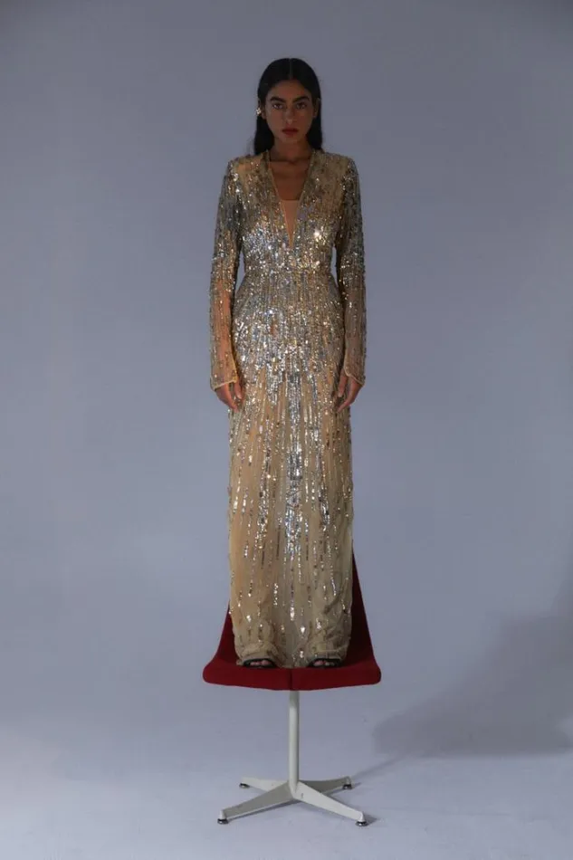 Women Long Sleeve Dresses Rachel Gilbert BLANCA GOWN Women Long Sleeve Dresses Rachel Gilbert BLANCA GOWN