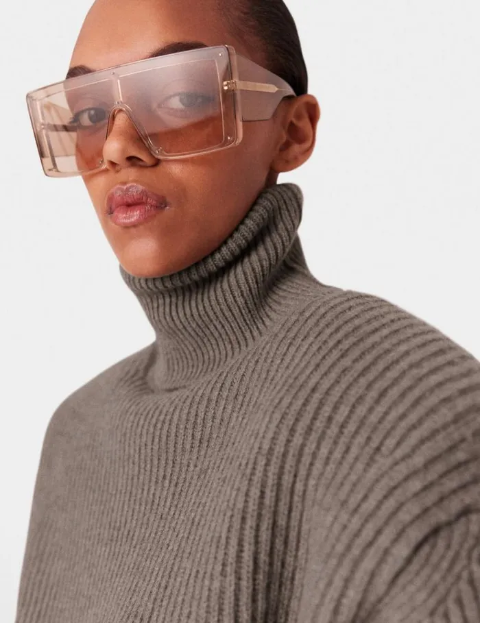 Women LongSleeve Turtleneck Jumper Taupe Brown Stella McCartney Knitwear Women LongSleeve Turtleneck Jumper Taupe Brown Stella McCartney Knitwear