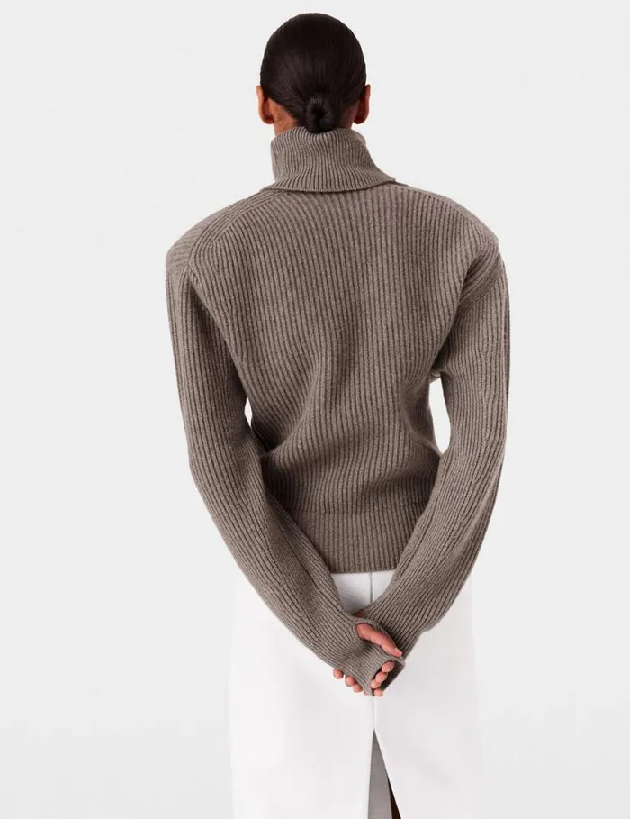 Women LongSleeve Turtleneck Jumper Taupe Brown Stella McCartney Knitwear Women LongSleeve Turtleneck Jumper Taupe Brown Stella McCartney Knitwear