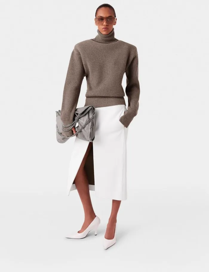 Women LongSleeve Turtleneck Jumper Taupe Brown Stella McCartney Knitwear Women LongSleeve Turtleneck Jumper Taupe Brown Stella McCartney Knitwear