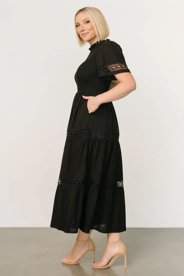 Women Loveland Geo Lace Maxi Dress Black Baltic Born Maxi Dresses