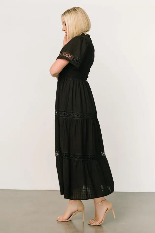Women Loveland Geo Lace Maxi Dress Black Baltic Born Maxi Dresses