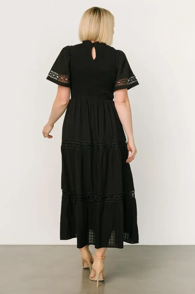 Women Loveland Geo Lace Maxi Dress Black Baltic Born Maxi Dresses